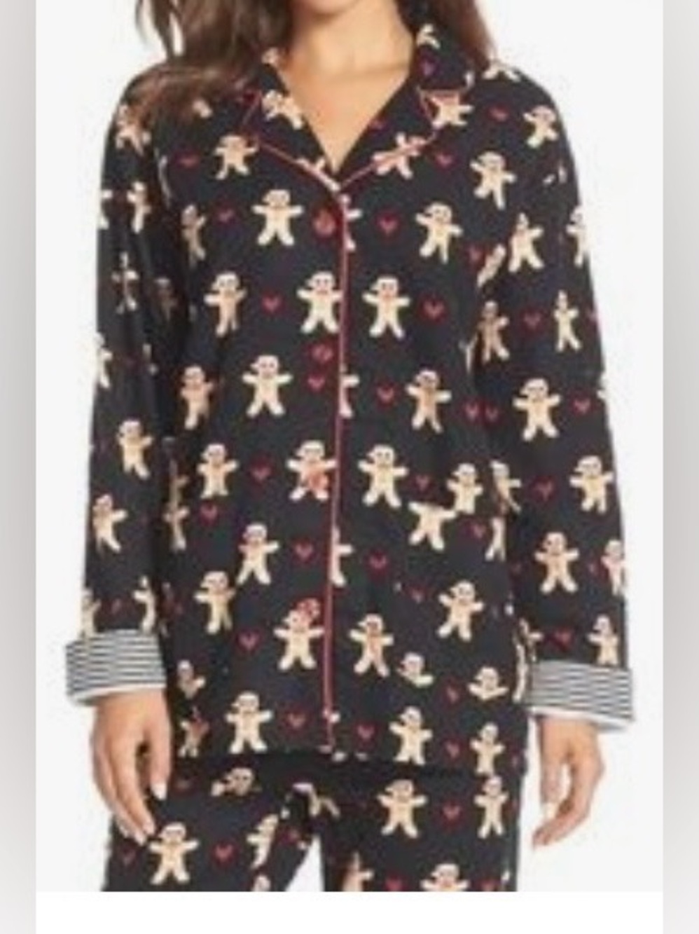 PJ SALVAGE Women’s Cotton Flannel Gingerbread Pajamas, Size Large